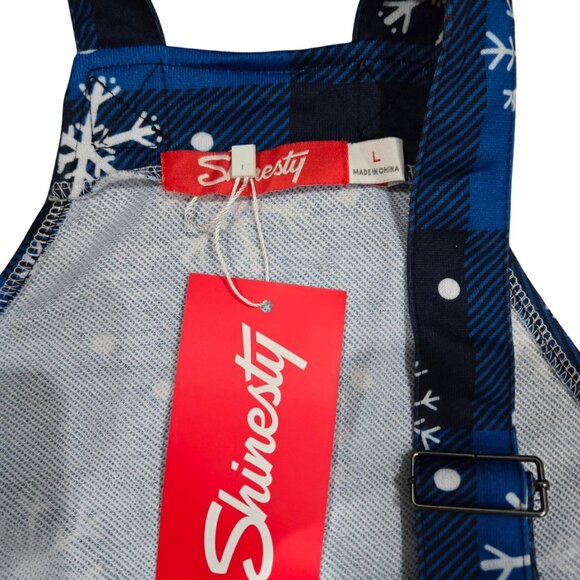 Women Overall Pajamas L Warm Soft Knit Après Ski Snowflake Blue White NWT - Picture 8 of 11